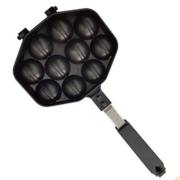 EZ Cooker Korea Traditional Cookie Maker Frame with 10 Slot Walnut Waffle Pan - Picture 2 of 16
